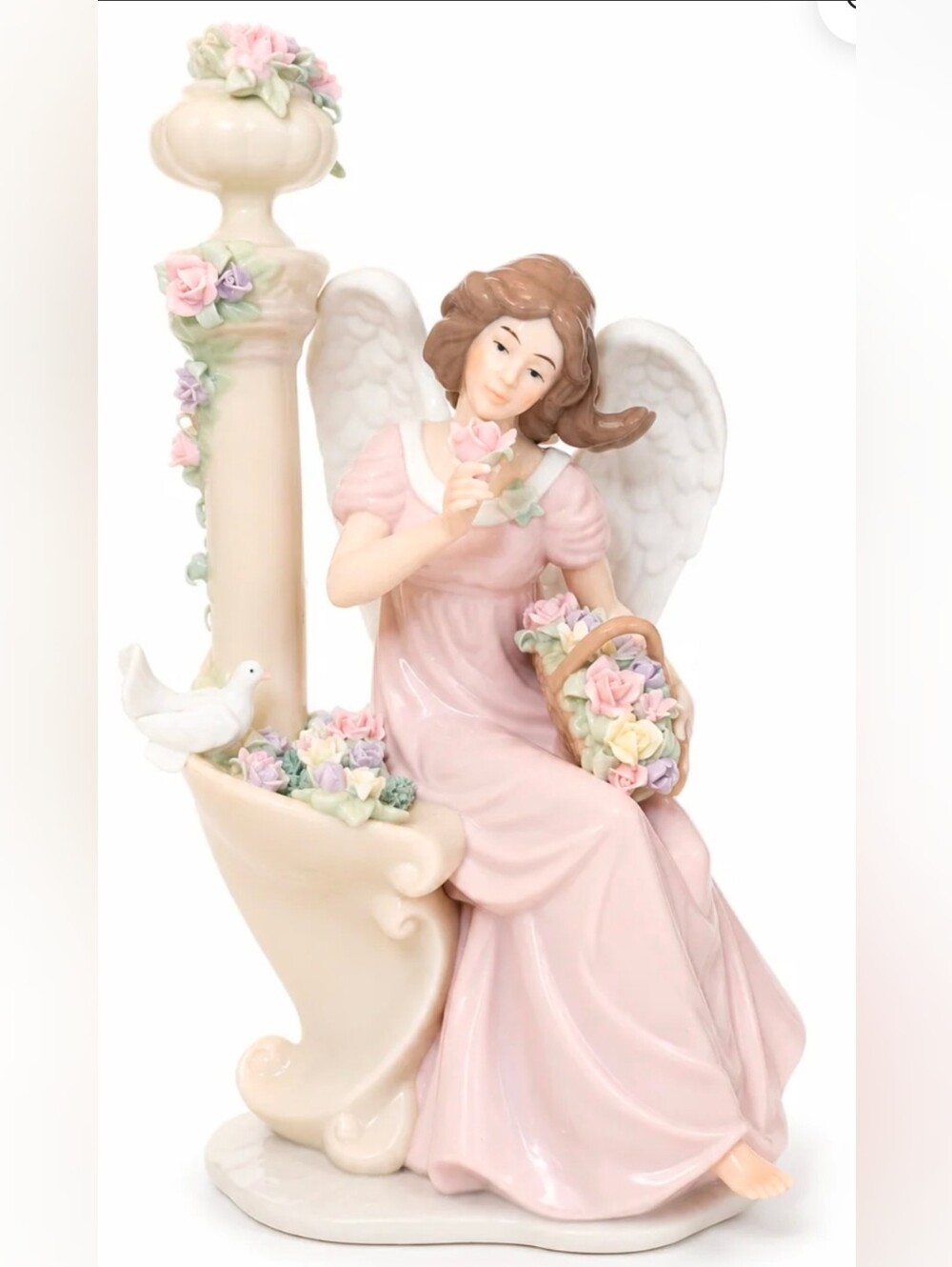 Member's Mark Hand-Painted Porcelain Angel 2005 Holiday Collection Seated Angel